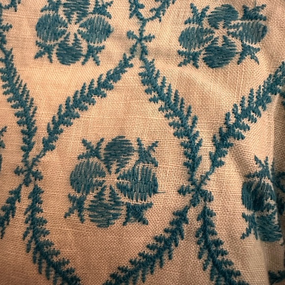 NWOT Ann Taylor LOFT Embroidered Floral Linen Riviera Shorts Size 14 - Picture 3 of 7